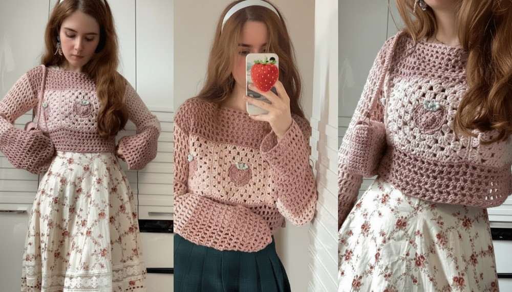 Crochet Granny Square Sweater 1