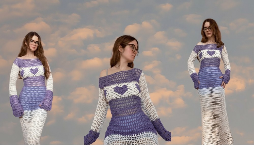 Crochet Granny Squares Maxi Dress 3