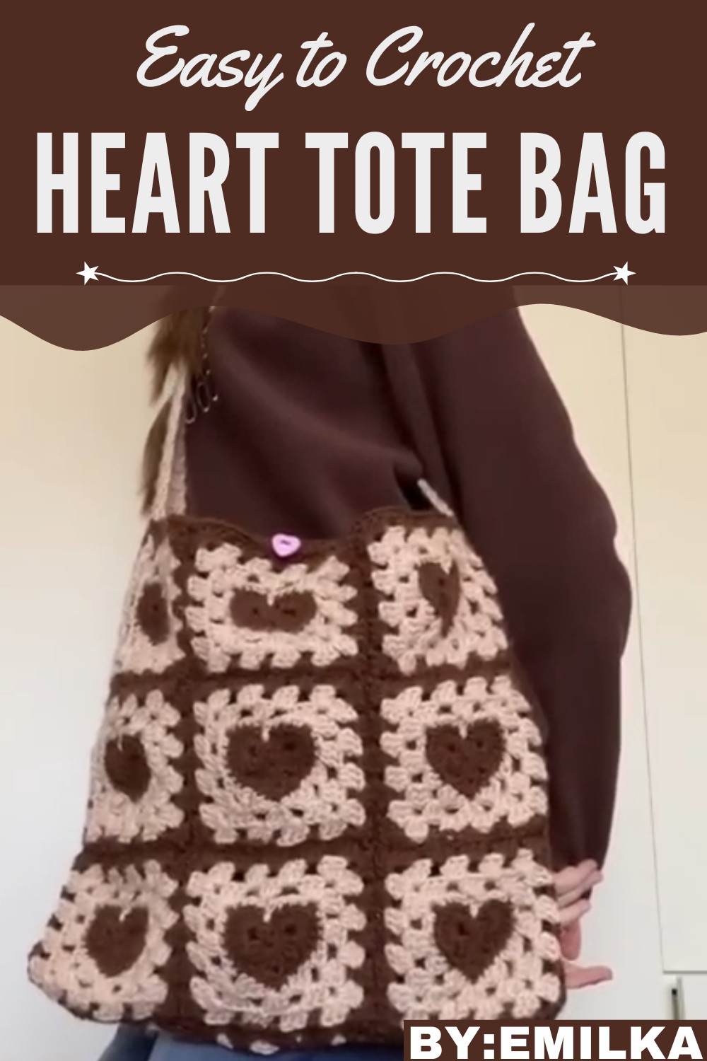 Crochet Heart Tote Bag