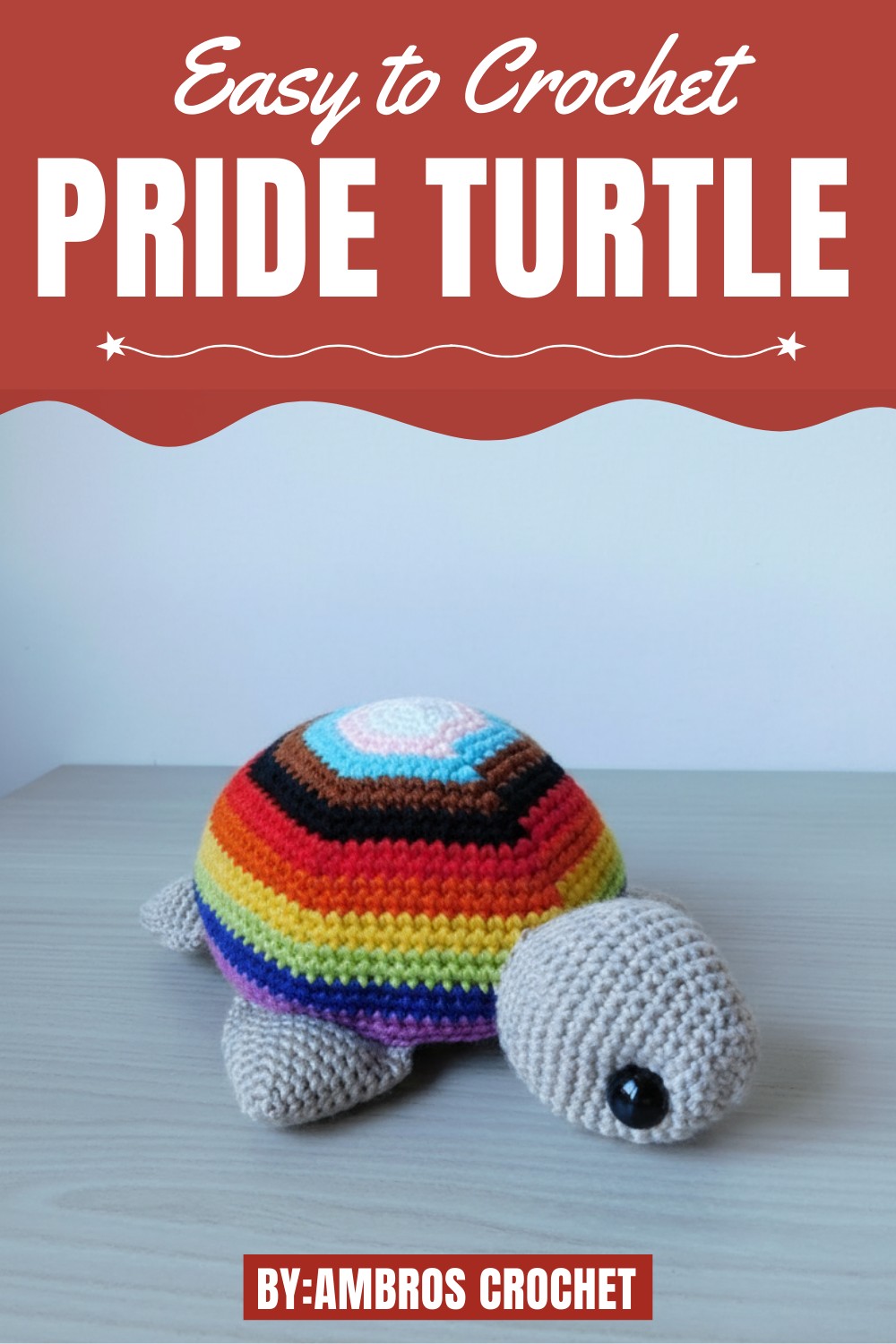 Crochet Pride Turtle Amigurumi Tutorial