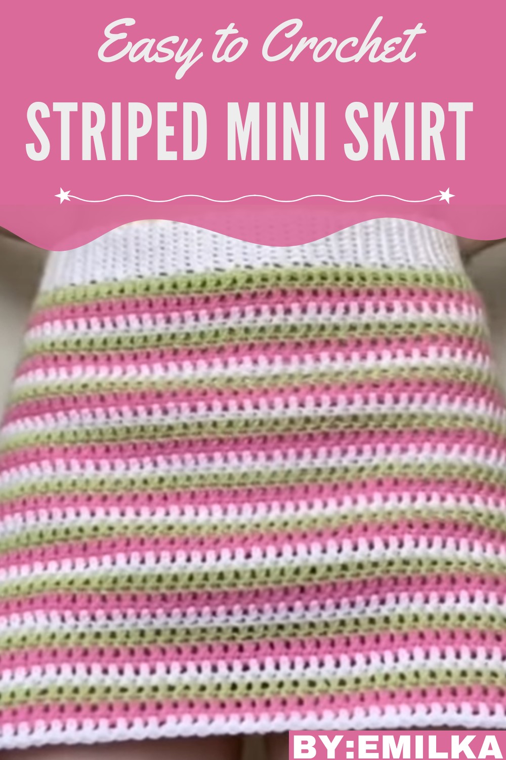 Crochet Striped Mini Skirt