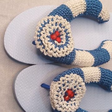 Crochet Slippers With Flip Flops