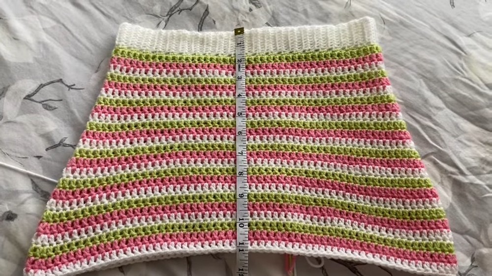 Crochet Striped Mini Skirt