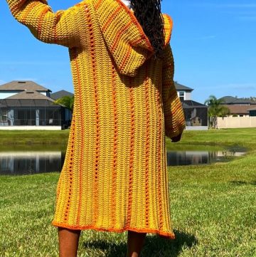 Crochet Hooded Cardigan