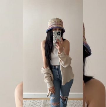 Crochet Straw Bucket Hat