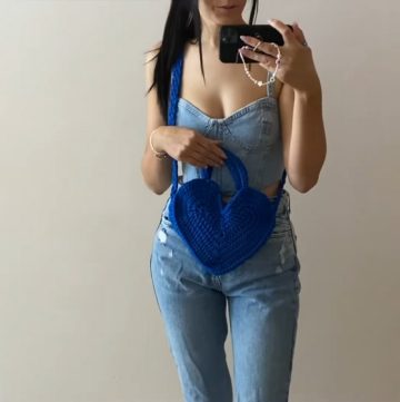 Crochet Cute Heart Bag