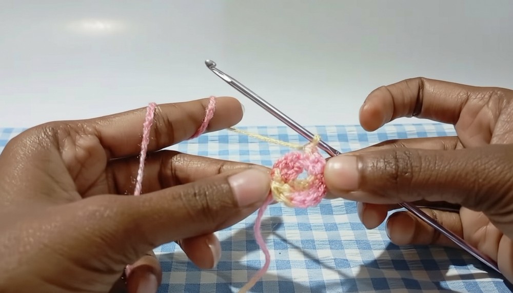 Crochet Heart Keychain