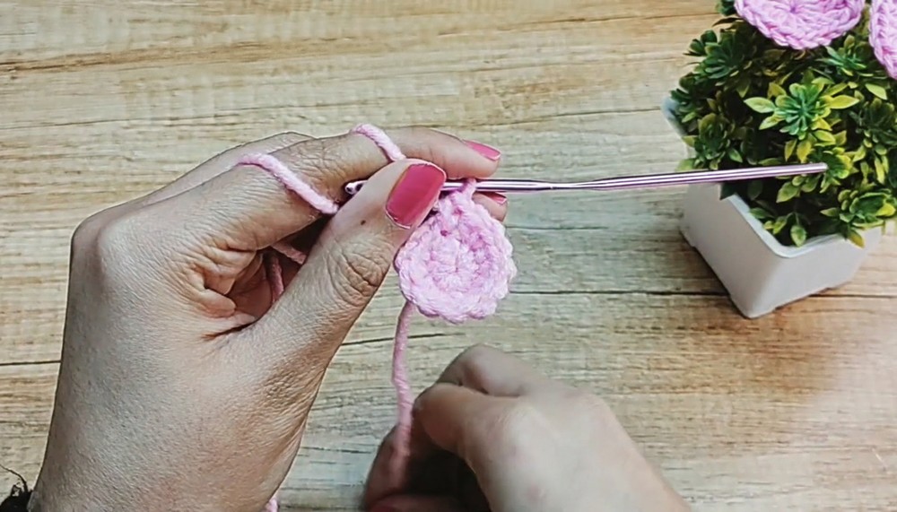 Crochet Heart Keychain