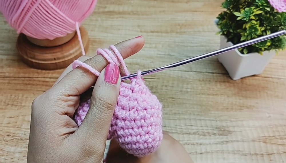 Crochet Heart Keychain