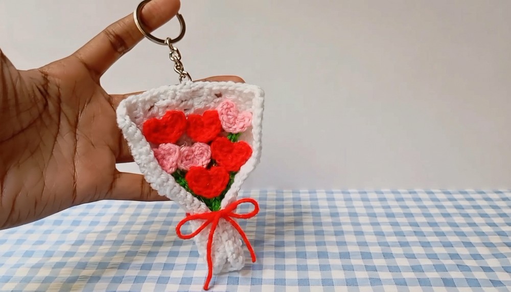 Crochet Heart Bouquet