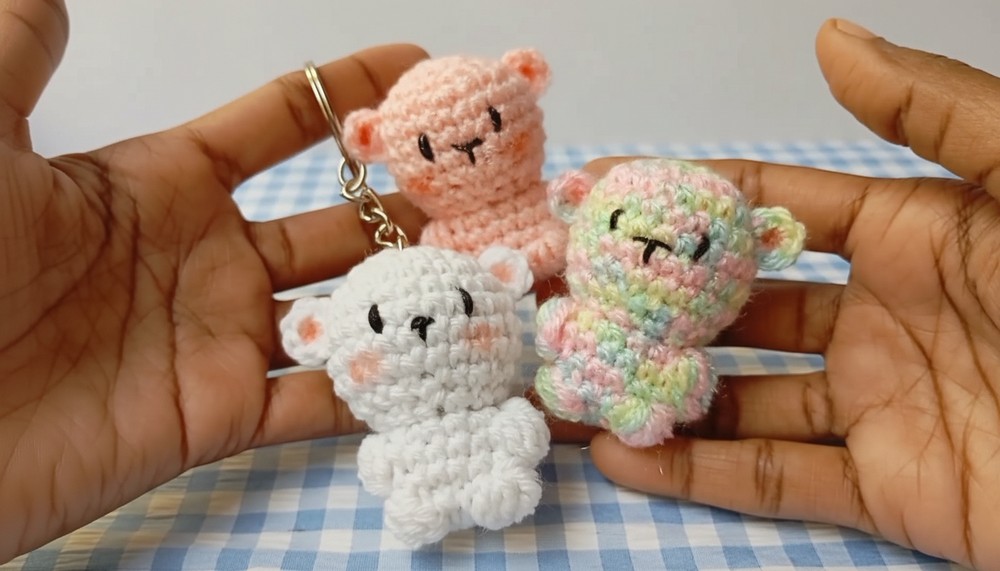 Crochet Teddy Bear Keychain