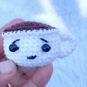 Crochet Coffee Cup Keychain