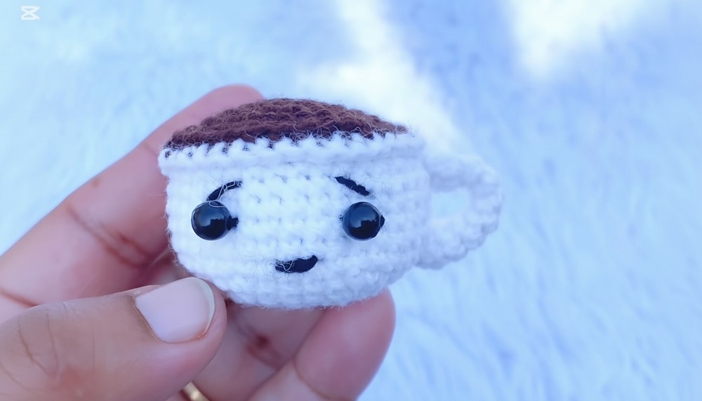 Crochet Coffee Cup Keychain