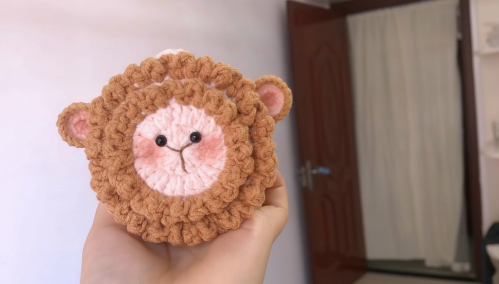 Crochet Sheep Earbud Case