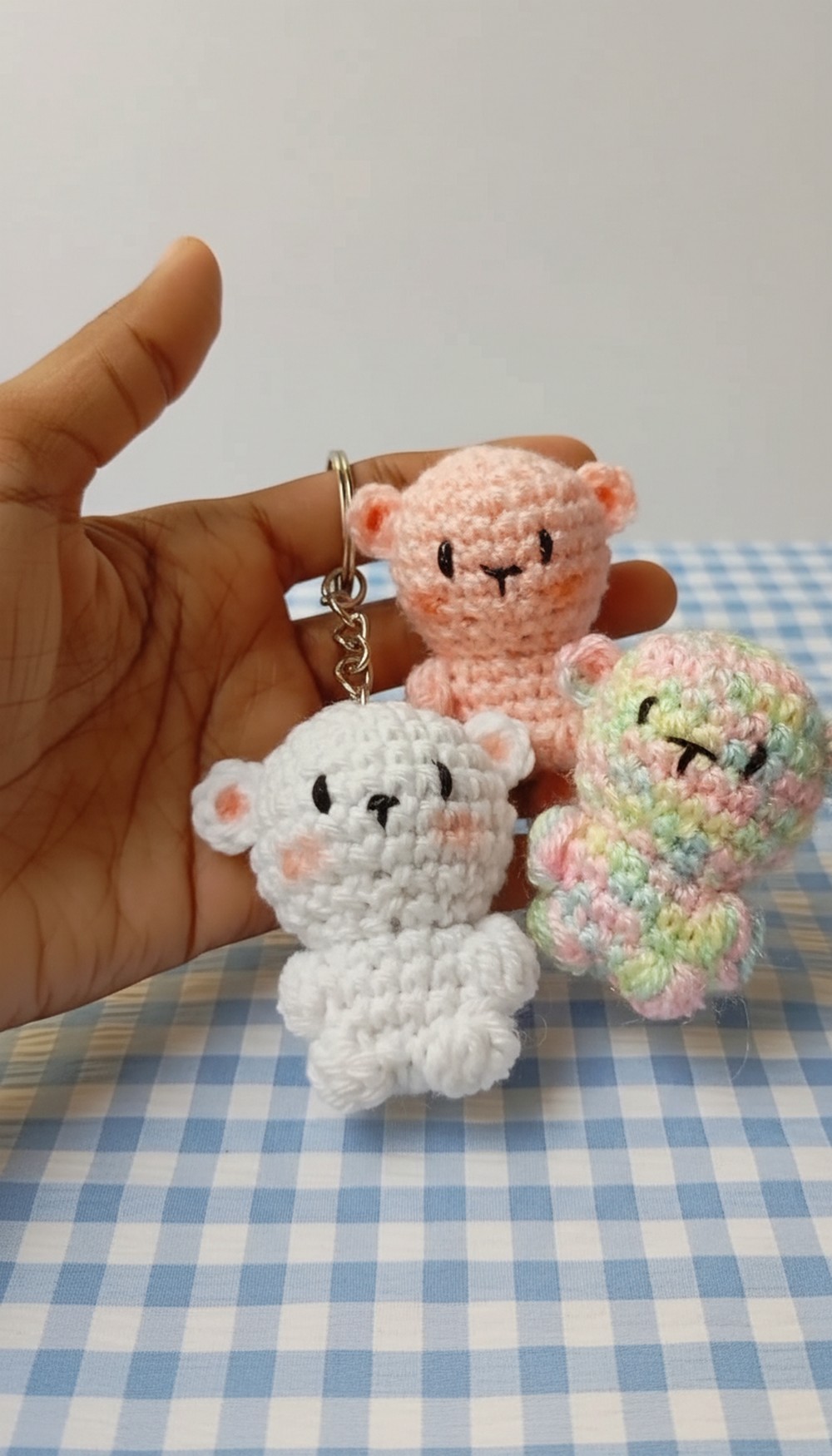 Crochet Teddy Bear Keychain