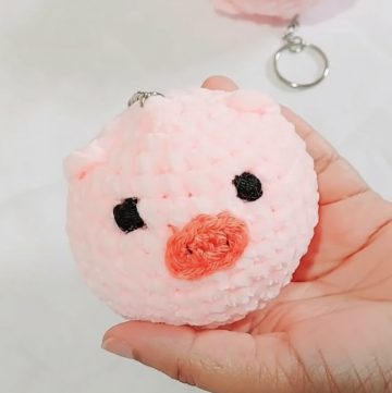 Crochet Pig Keyring