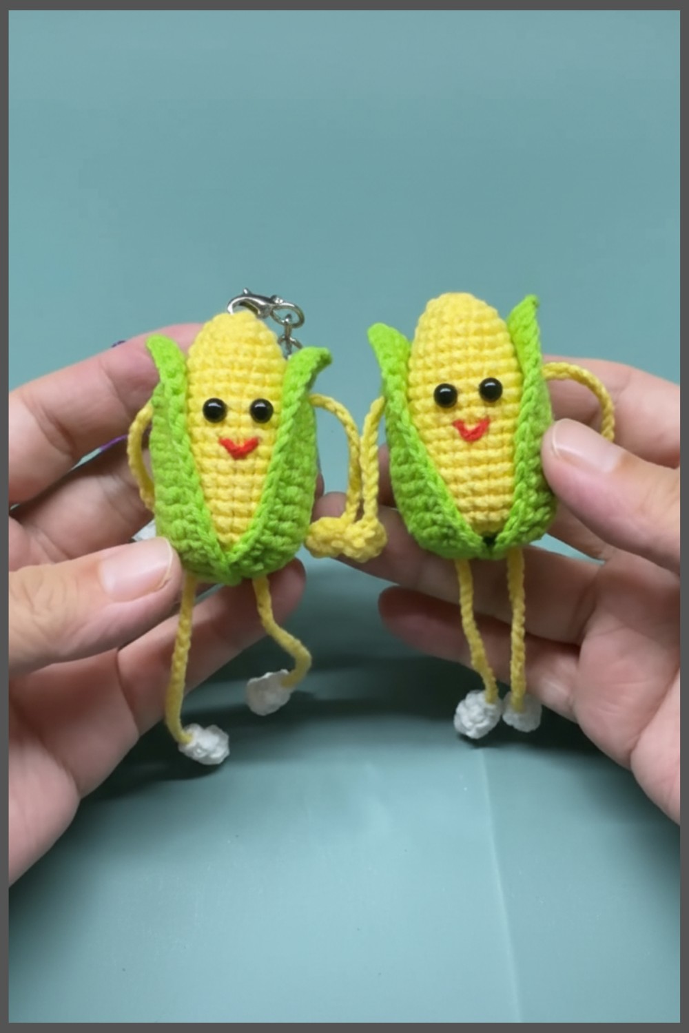 Crochet Corn Keychain
