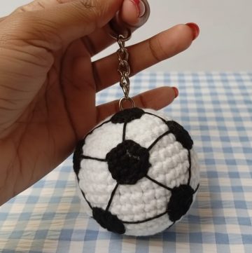Crochet Football Keychain