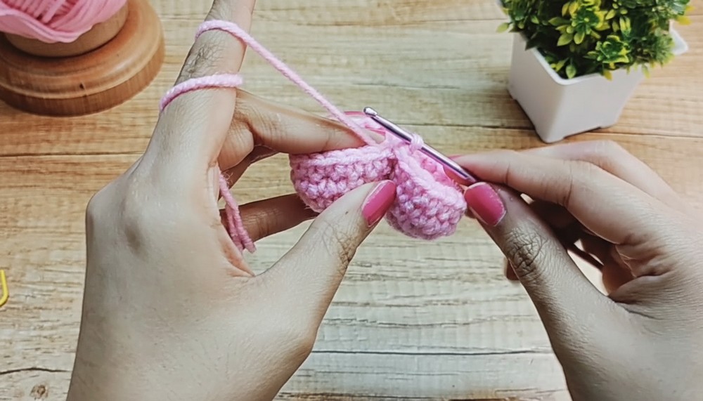Crochet Heart Keychain