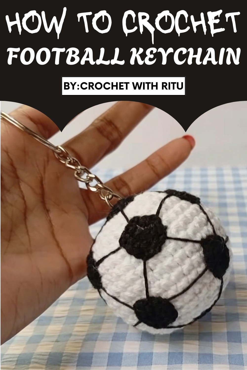 Crochet Football Keychain