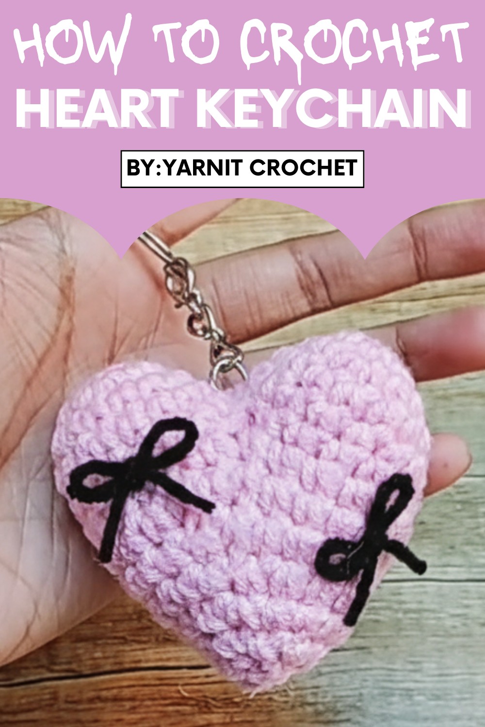 Crochet Heart Keychain