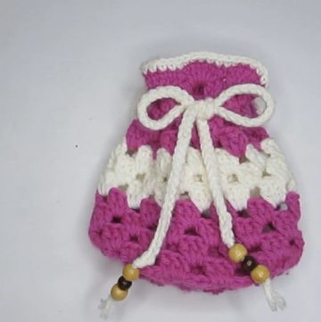 Crochet Drawstring Pouch