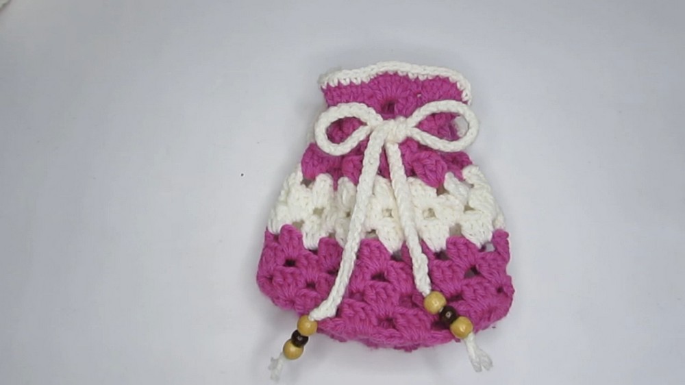 Crochet Drawstring Pouch