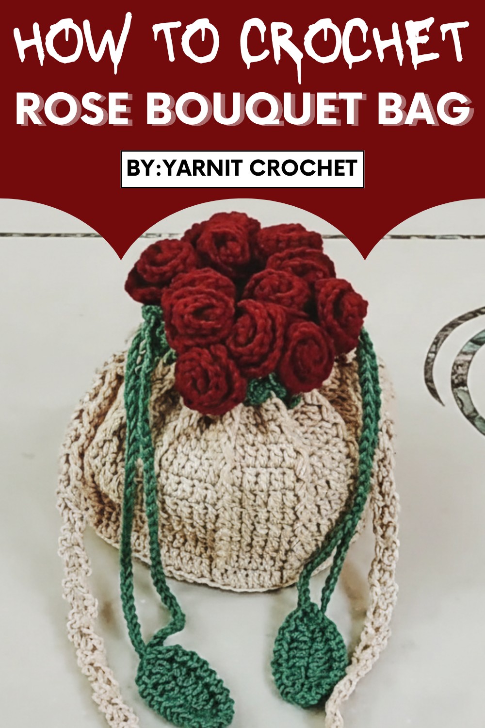 Crochet Rose Bouquet Bag