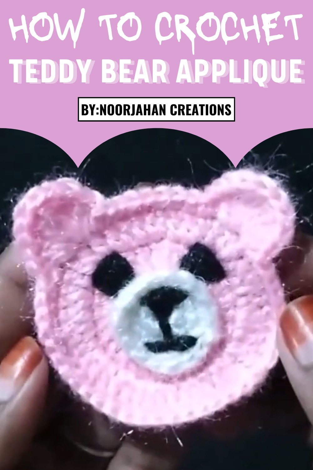 Crochet Teddy Bear Applique