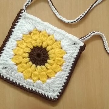 Crochet Sunflower Sling Bag