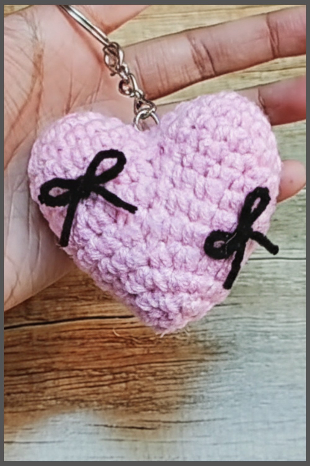 Crochet Heart Keychain