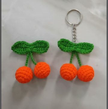 Crochet Cherry Hair Clip