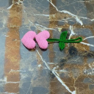 Crochet Heart Keychain