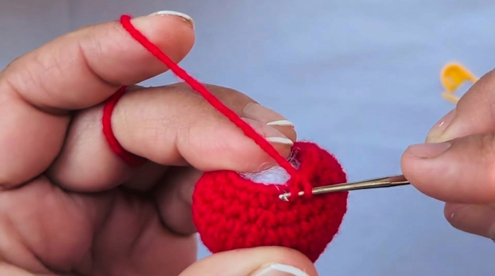 Crochet Strawberry Keychain