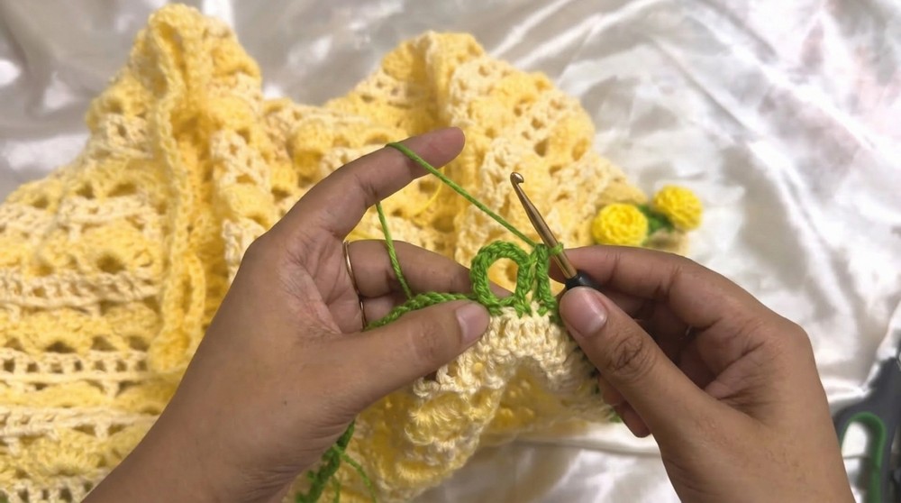 Crochet Poncho Flower Bouquet