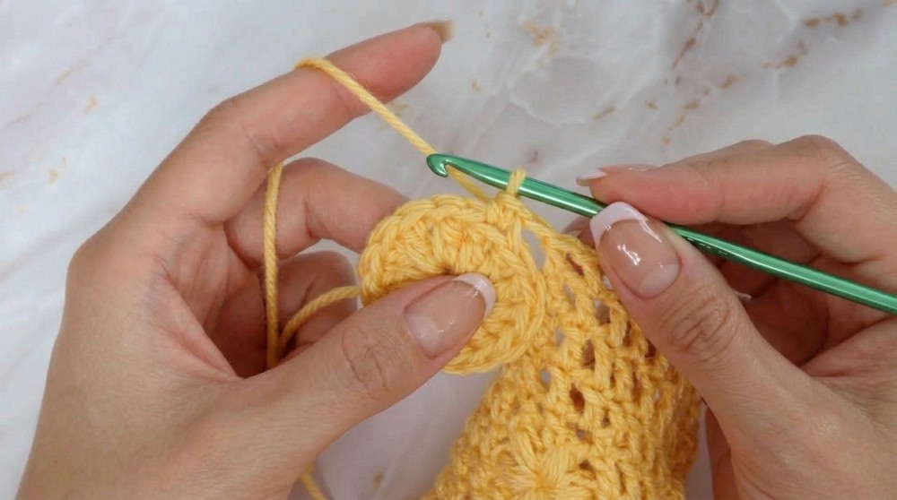 Crochet Flower Mesh Bag