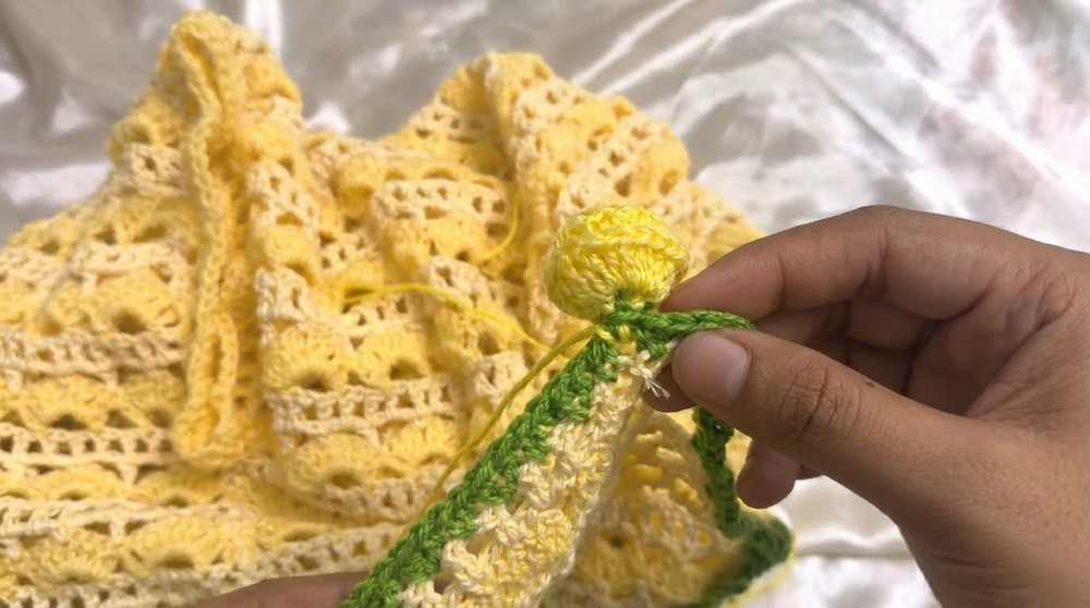 Crochet Poncho Flower Bouquet