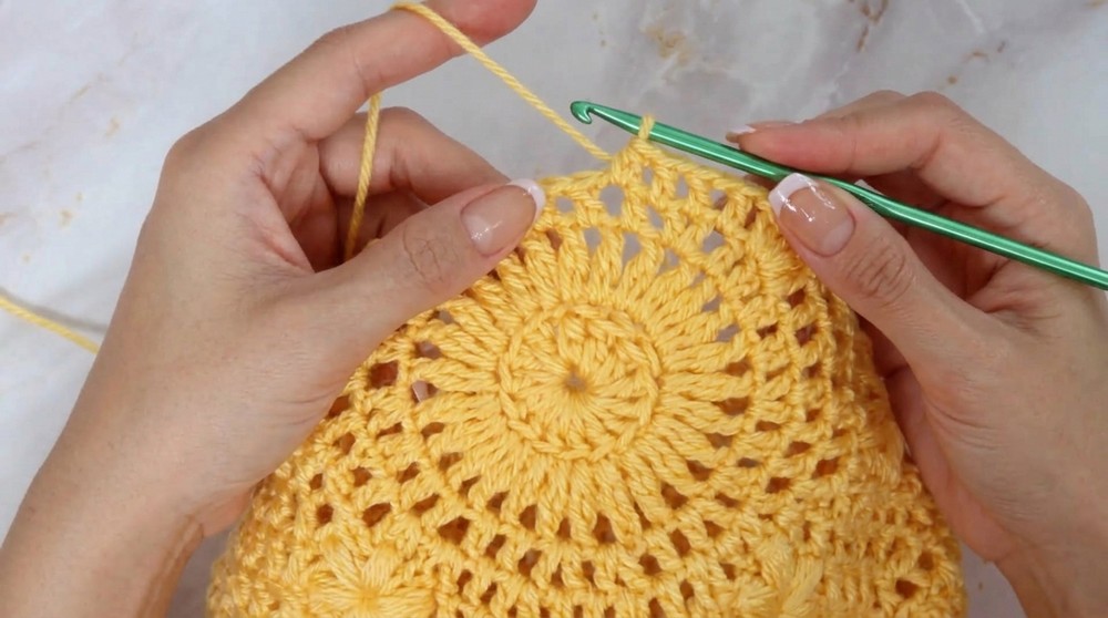 Crochet Flower Mesh Bag