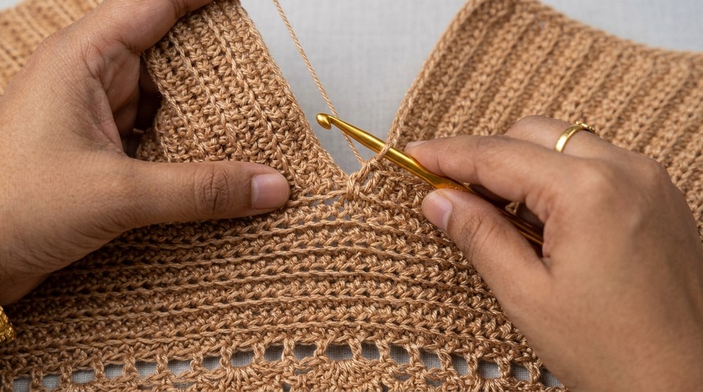 Crochet Crop Top Blouse