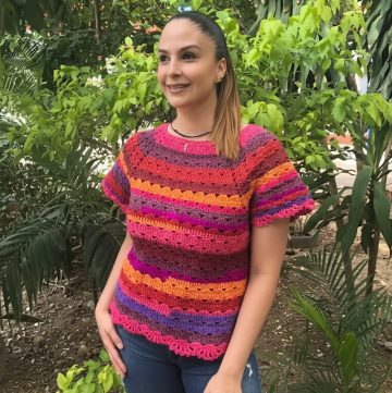 Crochet Colorful Blouse Top