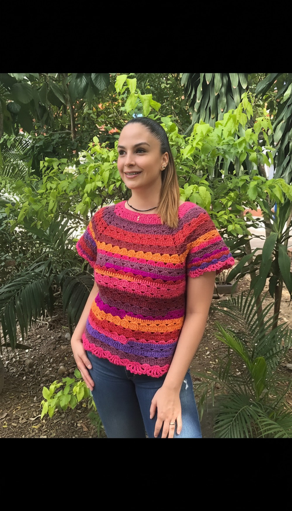 Crochet Colorful Blouse Top