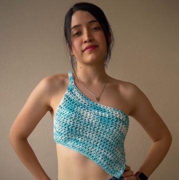Crochet One Shoulder Crop Top