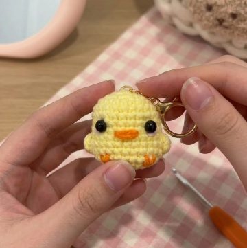 Crochet Chicken Keychain