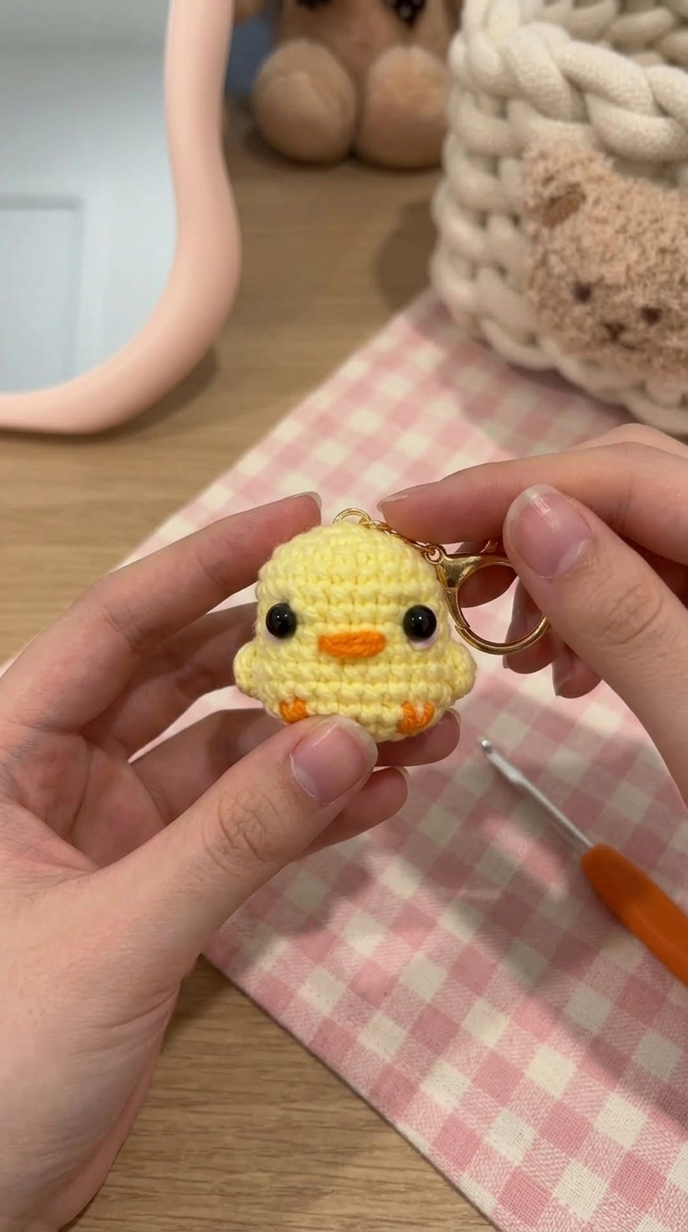 Crochet Chicken Keychain