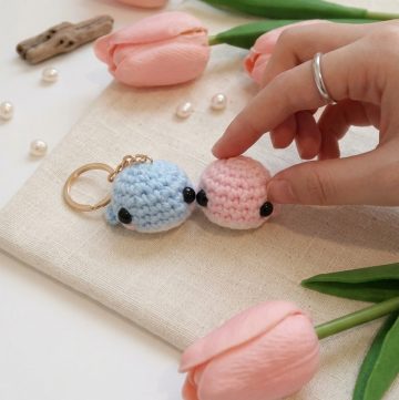 Crochet Whale Keychain