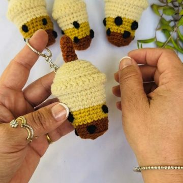 Crochet Bubble Tea Keychain