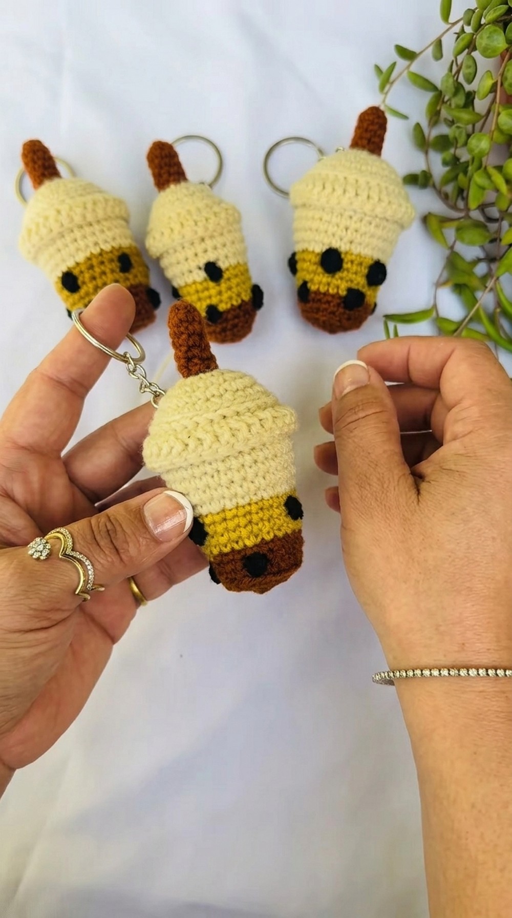 Crochet Bubble Tea Keychain