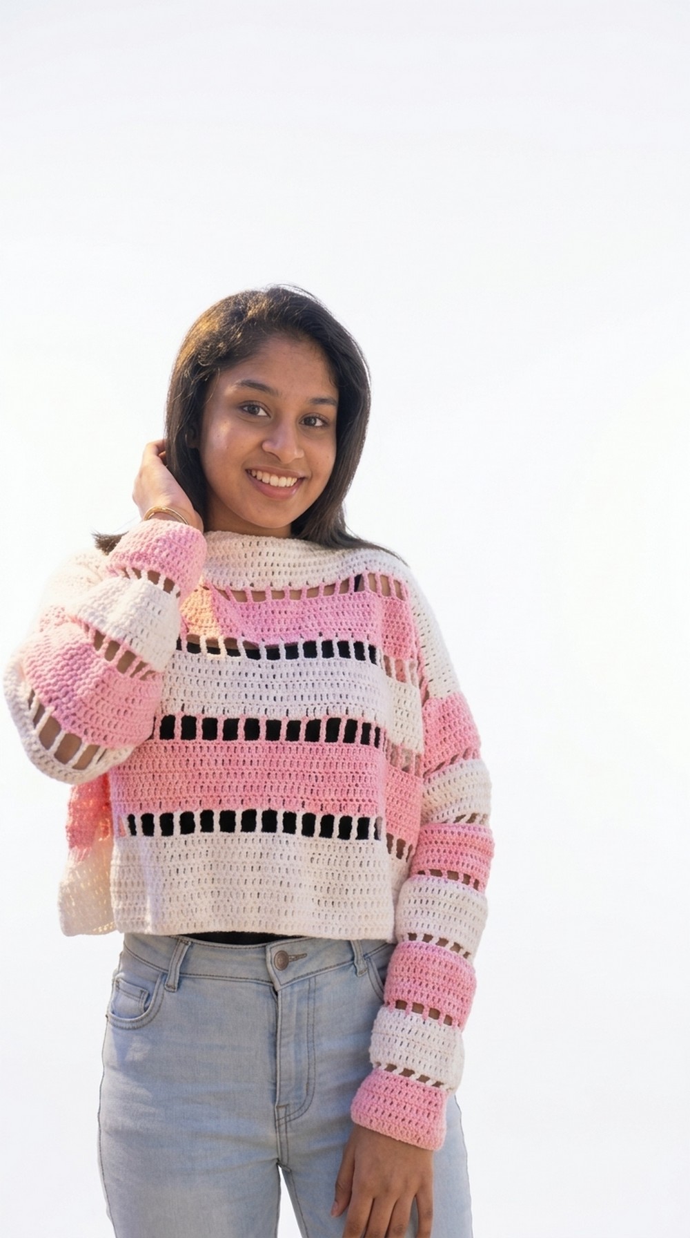 Crochet Mesh Sweater Top Pattern