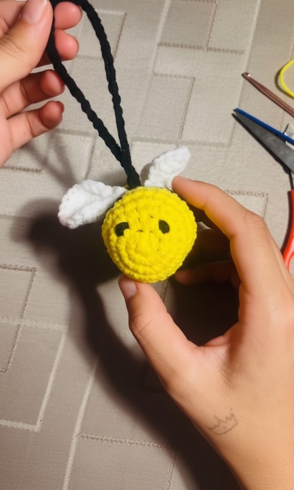 Crochet Bee Keychain Pattern