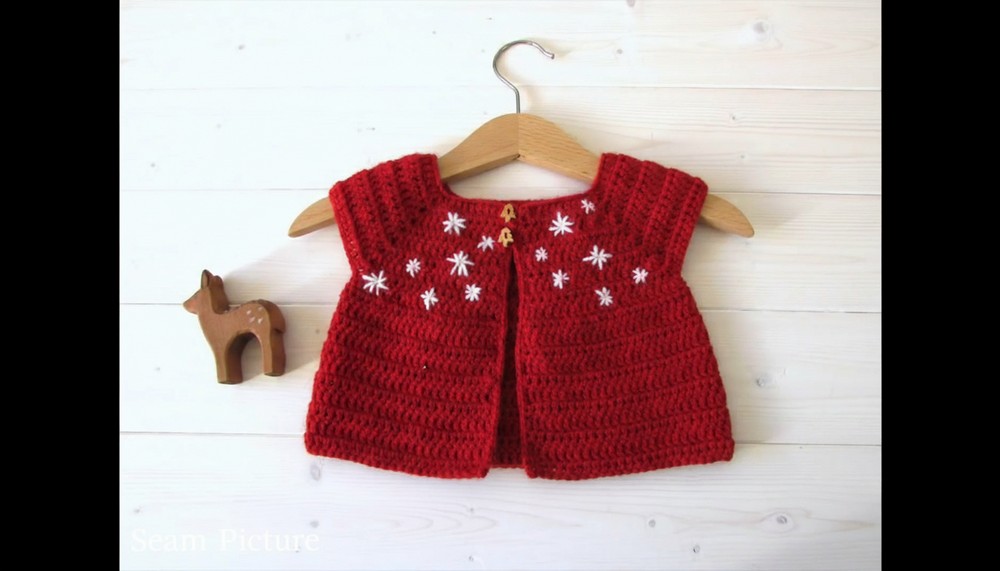 Crochet Christmas Baby Cardigan